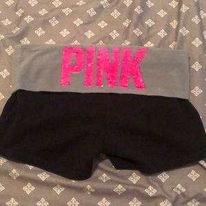 Pink yoga shorts